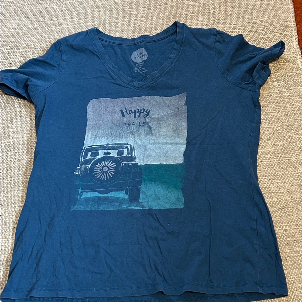 Life is good t shirt with Jeep Print